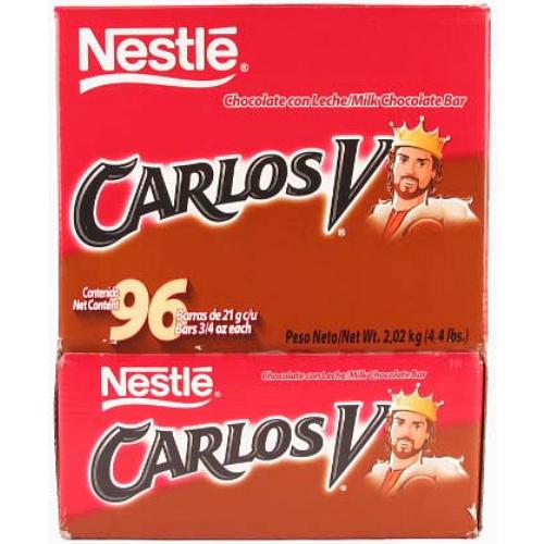 nestle carlos v chocolate bars  -  -- 96 per box