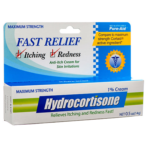 pure-aid hydrocortisone itch cream 0.5 oz -- 24 per case