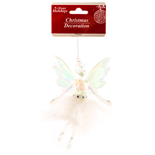 hx xm ornament fairy w fur skirt -- 48 per case