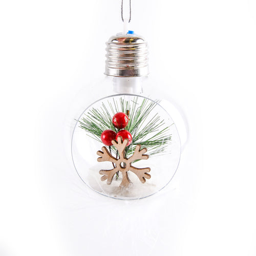 hx xm ornament ball clear 8cm led lights w deco -- 24 per case