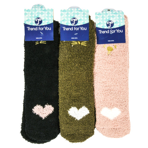 hw socks women cozy asst color -- 12 per box