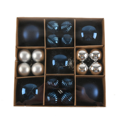 hx ornament ball 3cm-6cm set 37pcs paper tray pvc cover -- 24 per case