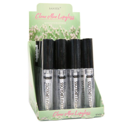 santee lip gloss clear aloe 24 ct -- 24 per box
