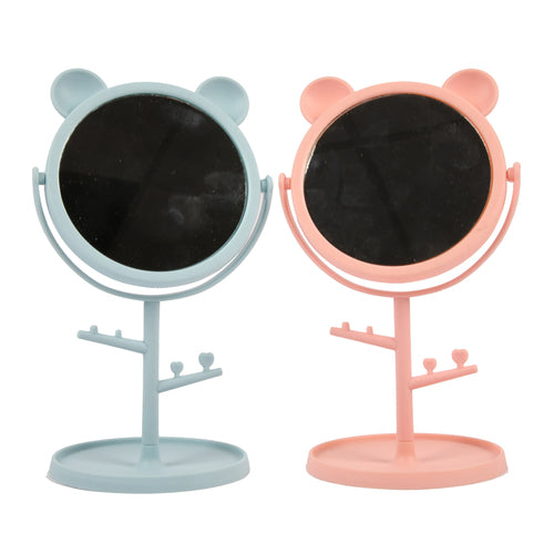 small makeup mirror w cat ears asst colors -- 24 per box