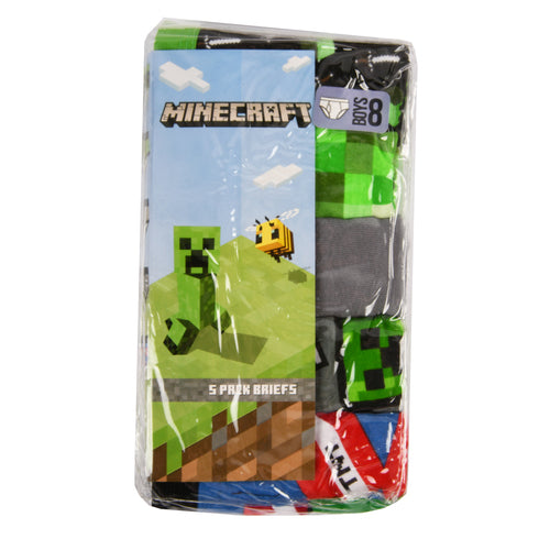 briefs for boys size 8 minecraft 5 pk -- 12 per case