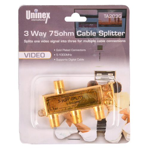 video splitter 3 way gold plated -- 24 per box