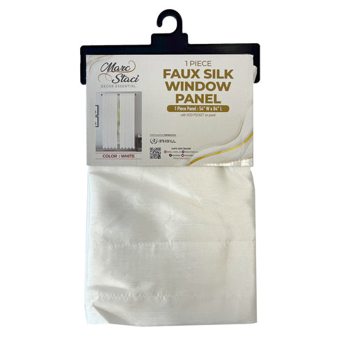 faux silk-1pc white window panel 54x84 -- 12 per case