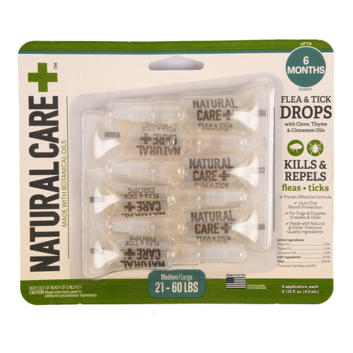 natural care flea tick drops-med 6ct -- 6 per case