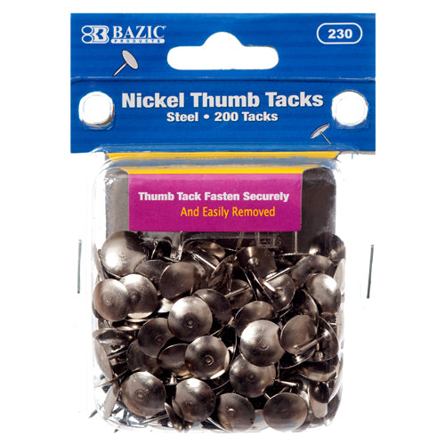 #bazic silver thumb tacks -   -- 24 per box