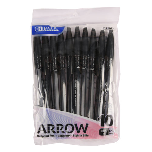 arrow ballpoint black pen 10 ct -- 24 per box