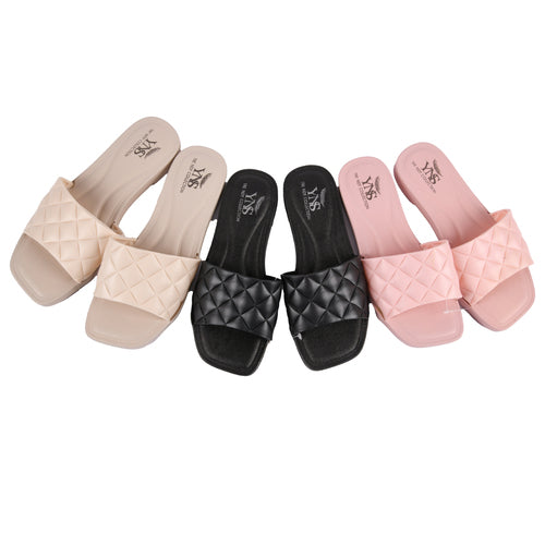 women sandals quilted assorted color -- 48 per case