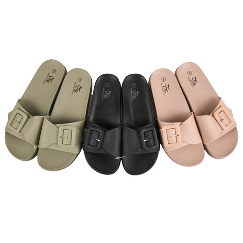 women sandals with buckle assorted color -- 48 per case