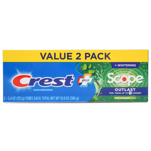 crest plus w scope outlast 2 pk x 5.4 oz -- 6 per case