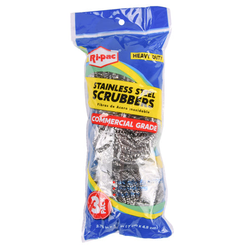 ri-pac stainless steel scrubbers 3 pk -- 24 per case