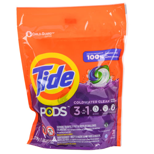tide pods 3 in 1 coldwater 35 ct -- 4 per case