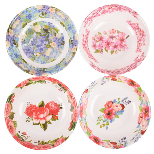 plastic floral soup bowl asst designs 9 -- 24 per case