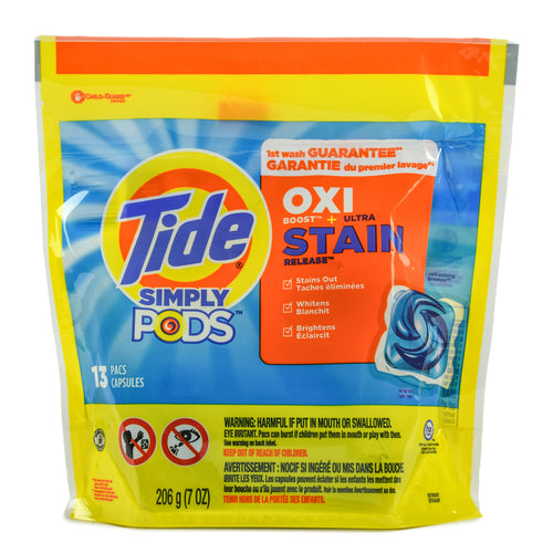tide simply pods oxi stain release 13 ct -- 6 per case