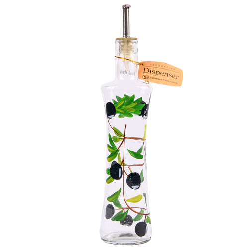 glass decorative dispenser olive -- 24 per case