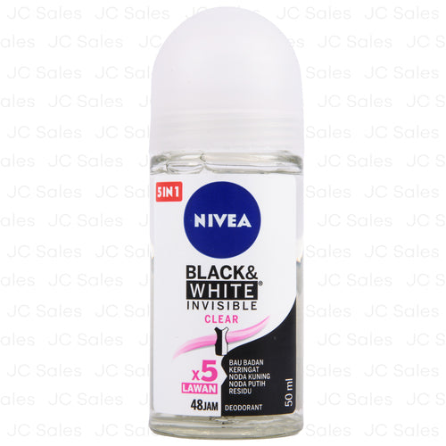 nivea roll-on anti-perspirant blk wht clear 50 ml -- 24 per case