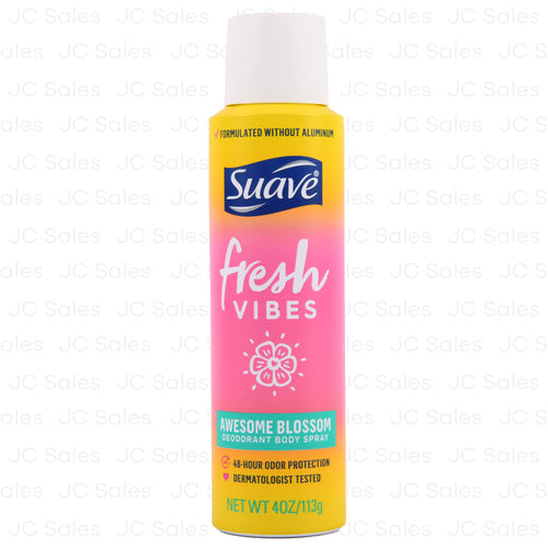 suave fresh vibes deodorant body spray awesome blossom 4oz -- 12 per case