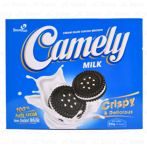 biscafun camely cocoa biscuits milk 240gr -- 12 per case