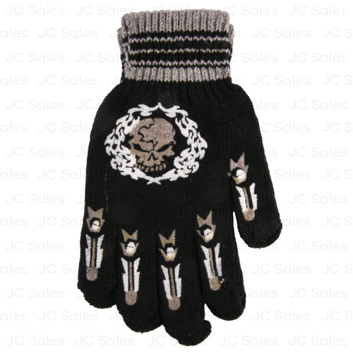 hw skull gloves black asst 1pr -- 12 per box