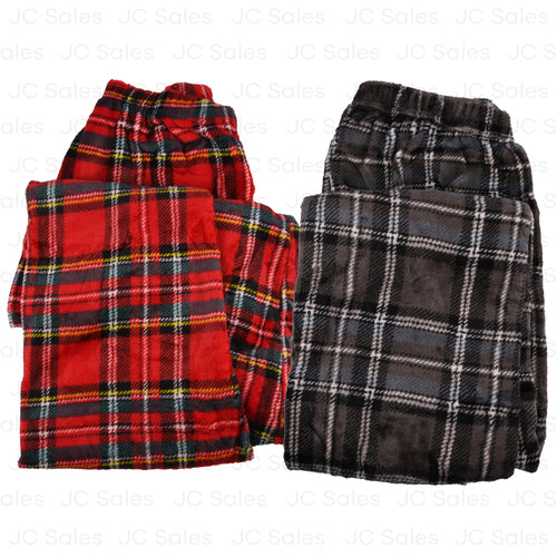 hw fleece pajama pants plaid asst -- 12 per box