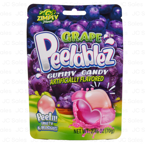 peelablez gummy candy grape 2.46-oz -- 48 per case