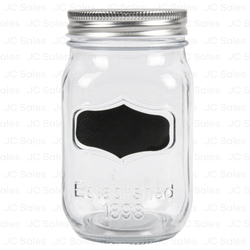 glass mason jar w decal pdq 15 oz -- 24 per case