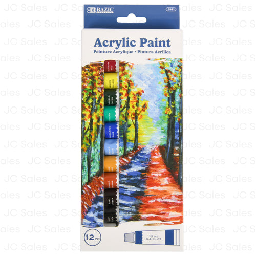acrylic paint asst color .4 oz 12 pc -- 12 per box
