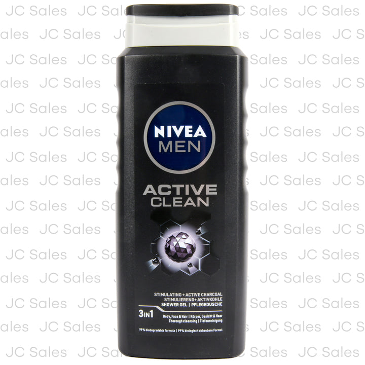 nivea men body wash active 500 ml -- 12 per case