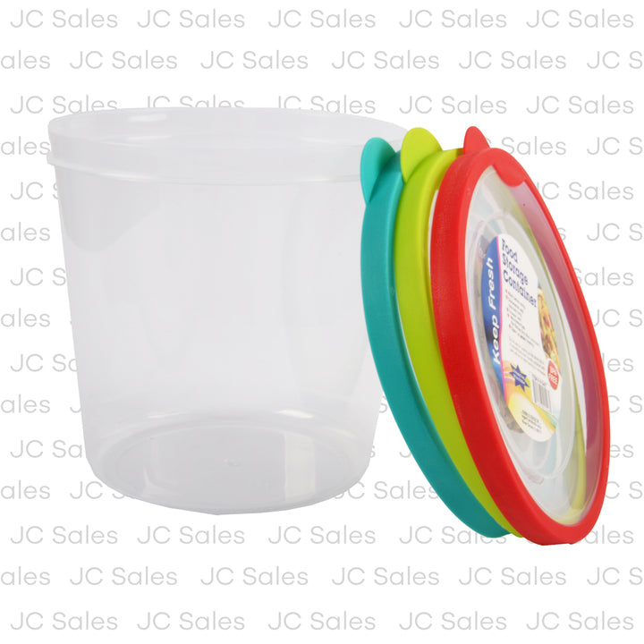 plastic round container w rubber edge lid 96 oz -- 48 per case
