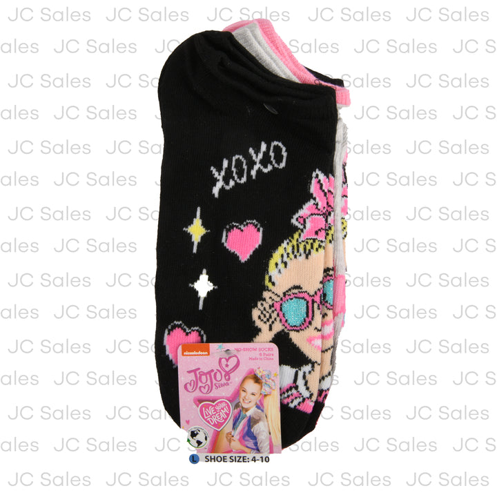 jojo siwa no show socks asst sz 4-10 6 pr -- 24 per case