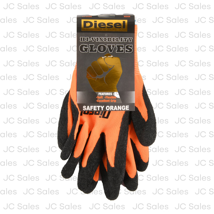 diesel glove orange hi-visibility medium -- 12 per box