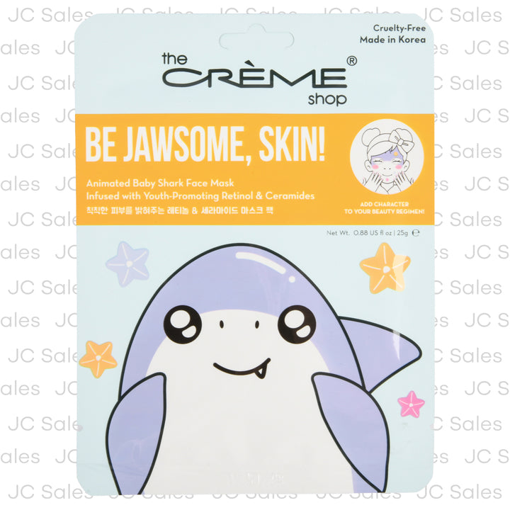 the creme be jawsome skin face mask baby shark -- 36 per box