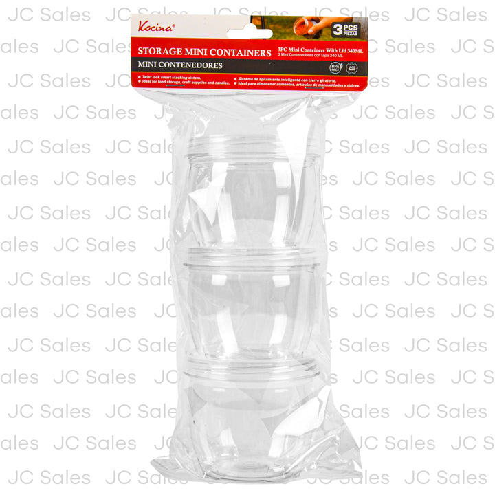storage mini container 3 pcs plastic kt4051 -- 24 per case