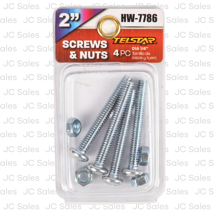 screws w nuts 4 pc 2 in -- 24 per box