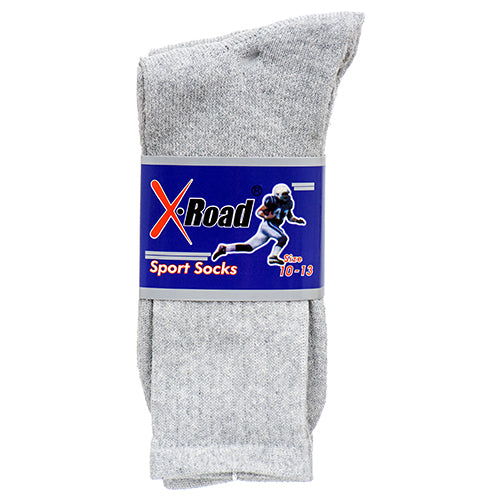 sport socks for men - 2 pairs gray 10-13 -- 6 per box