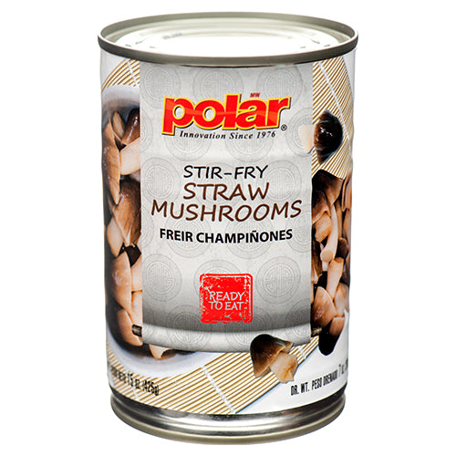 polar straw mushrooms - 15 oz - bulk -- 12 per case