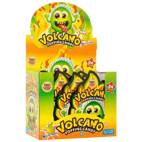 family popping candy - green apple -- 24 per box