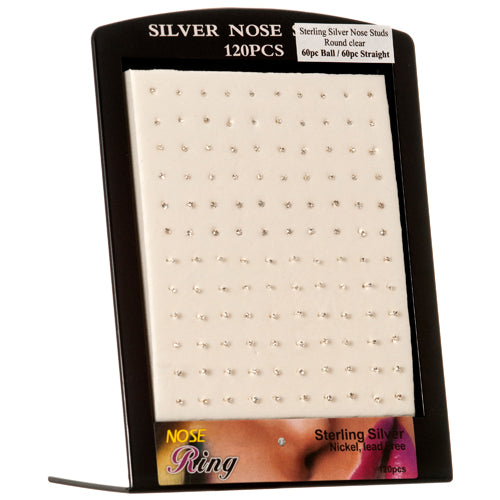 bulk nose rings - clear -- 120 per case