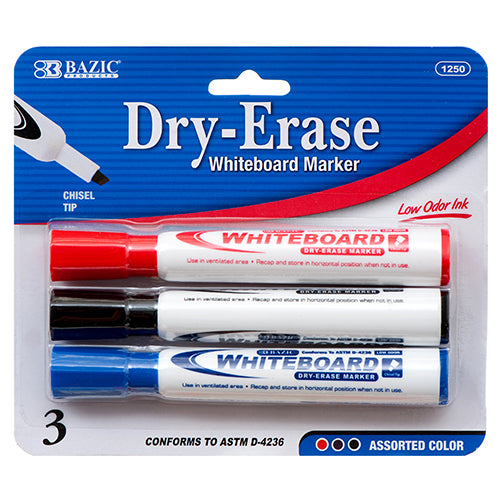 jumbo whiteboard markers - 144 pack - #1250 #bazic -- 24 per box