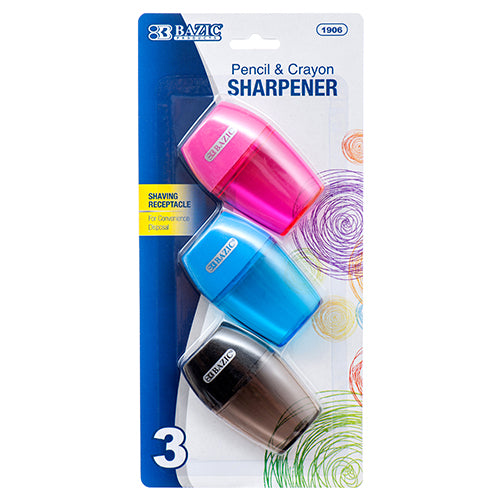 bazic 144 pack pencil sharpener - single hole design -- 24 per box
