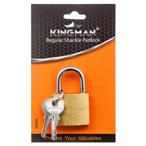 kingman brass padlock 32mm - iron core -- 12 per box