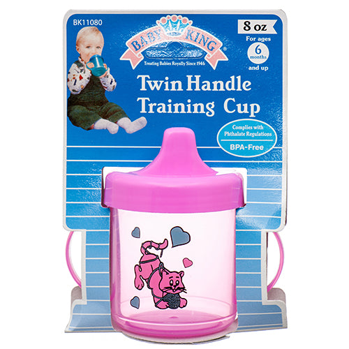 baby king training cups - twin handle - assorted colors -- 12 per box