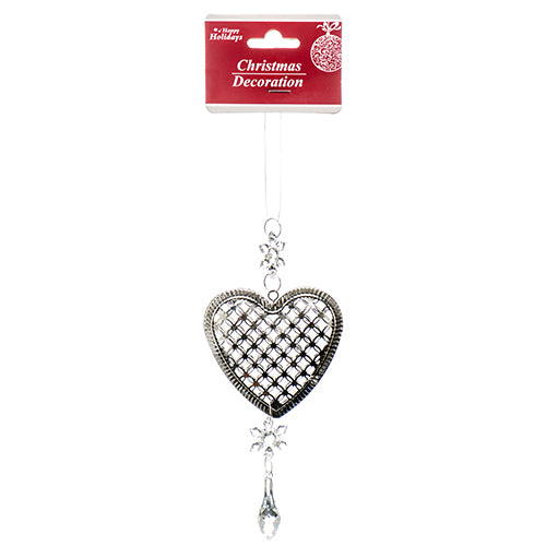 hx ornament silver heart bead 9.5 -- 36 per case