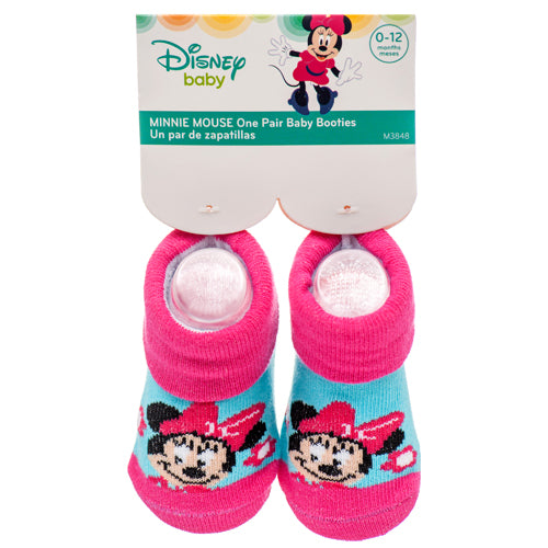 mickey & minnie baby booties - non-slip sole  -- 12 per box
