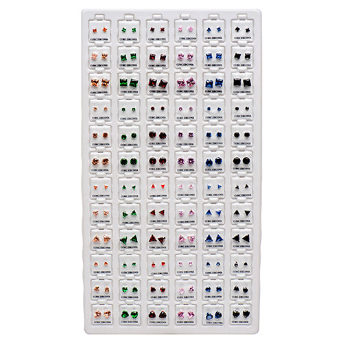 earrings - assorted shapes & colors -- 72 per case