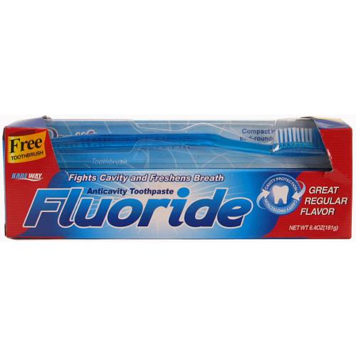 toothpaste with brush fluoride regular- -- 48 per case
