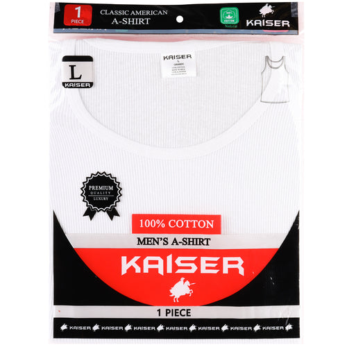 men's a-shirts white cotton size l - bulk -- 12 per box